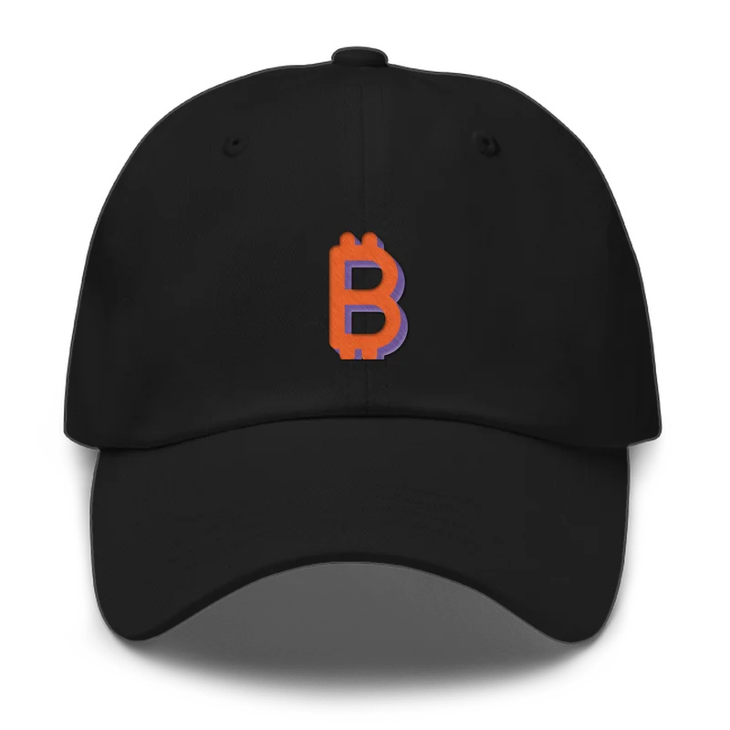 ₿ embroidered dad cap in Black