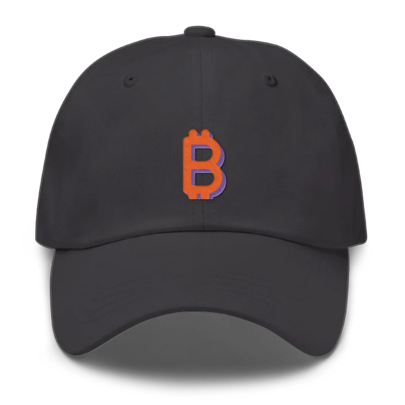 ₿ embroidered dad cap in Dark grey