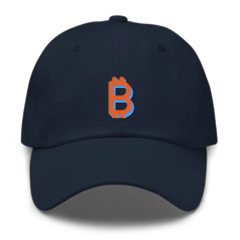 ₿ embroidered dad cap in Navy