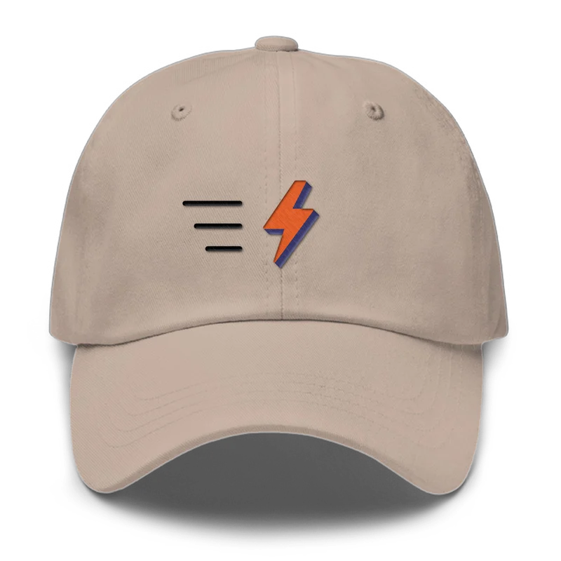 Zap embroidered dad cap in Stone