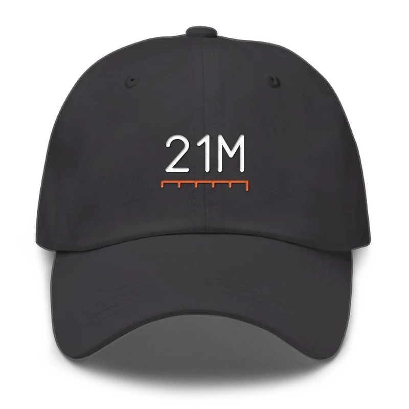 21M embroidered dad cap in Dark grey