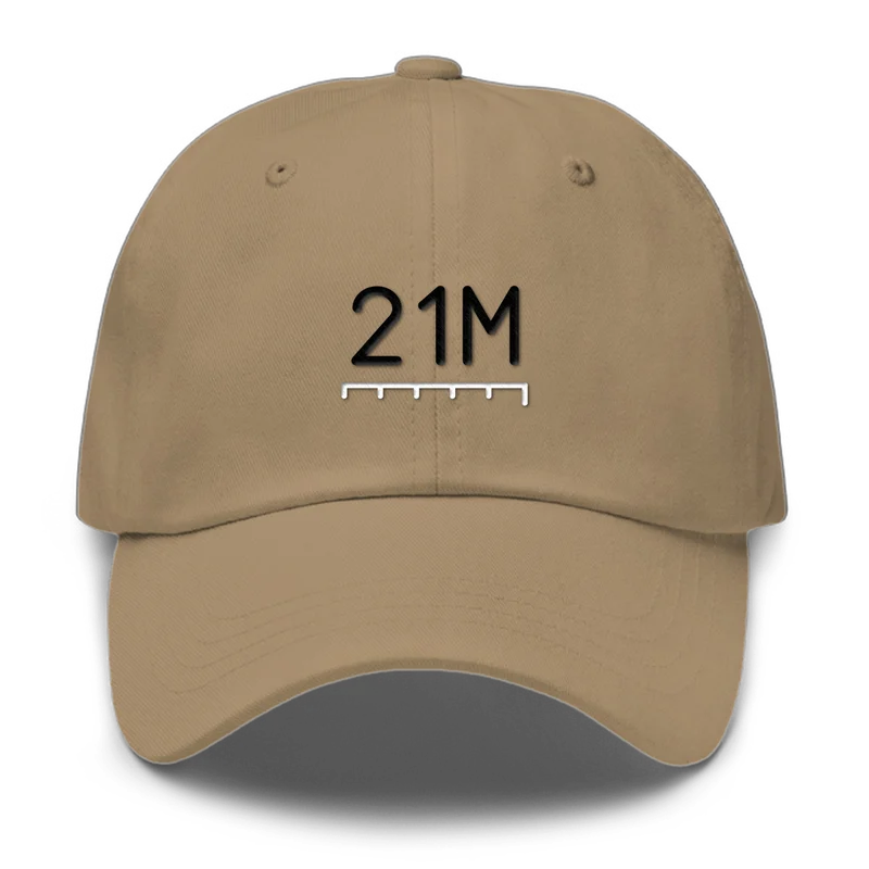 21M embroidered dad cap in Khaki