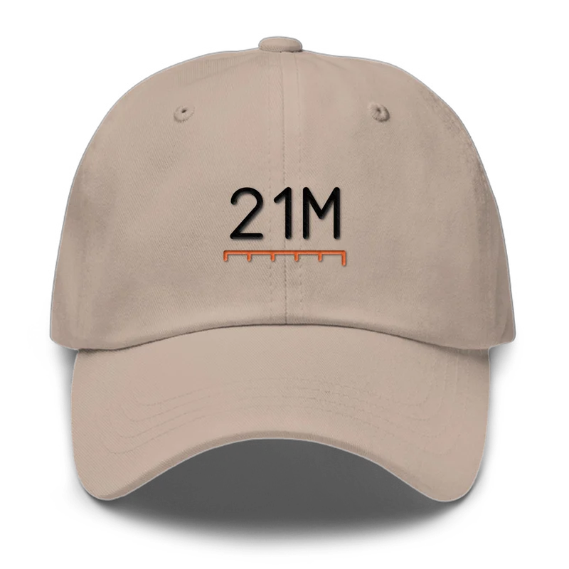 21M embroidered dad cap in Stone
